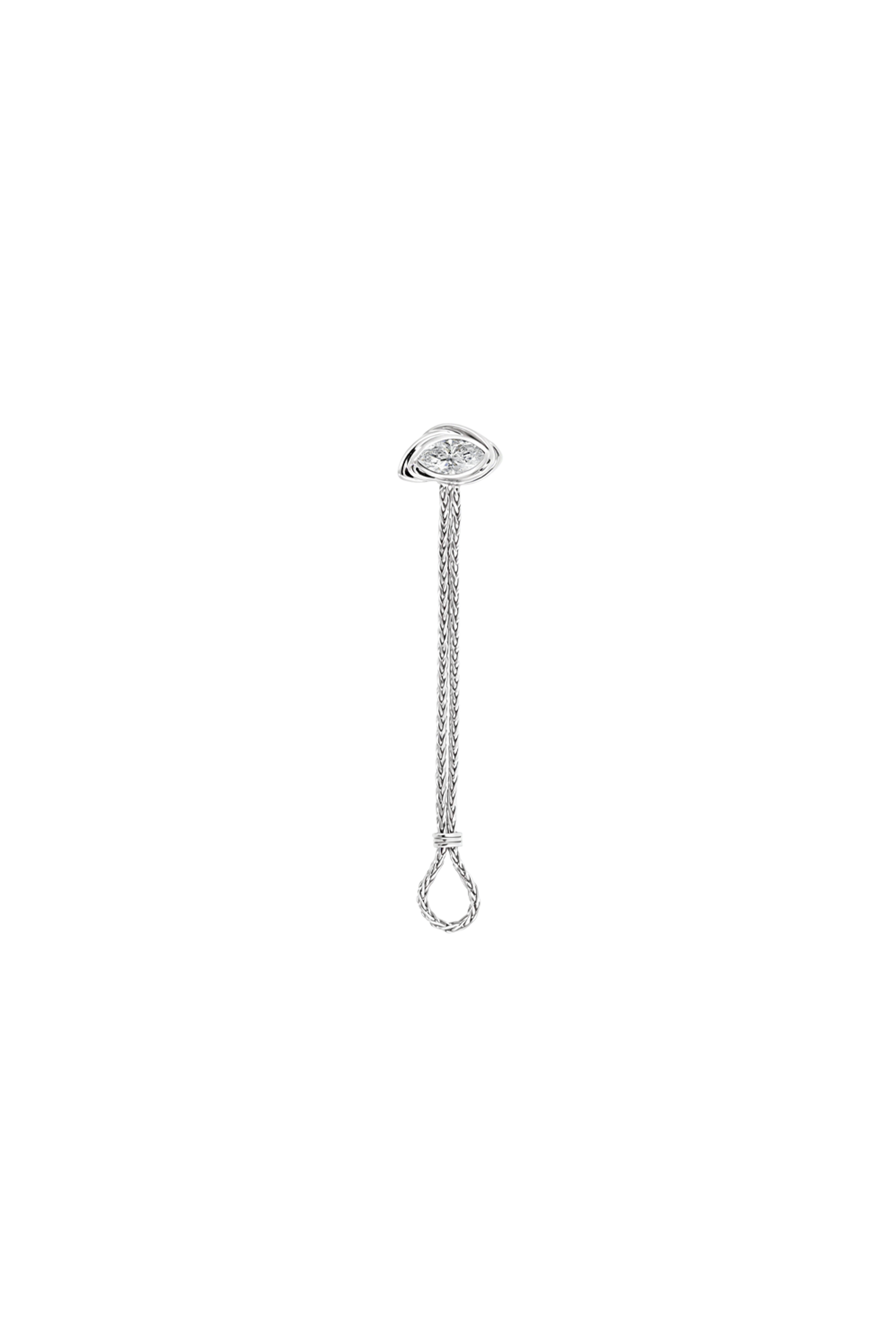 “Third Eye” Silver Chain Diamond Ring