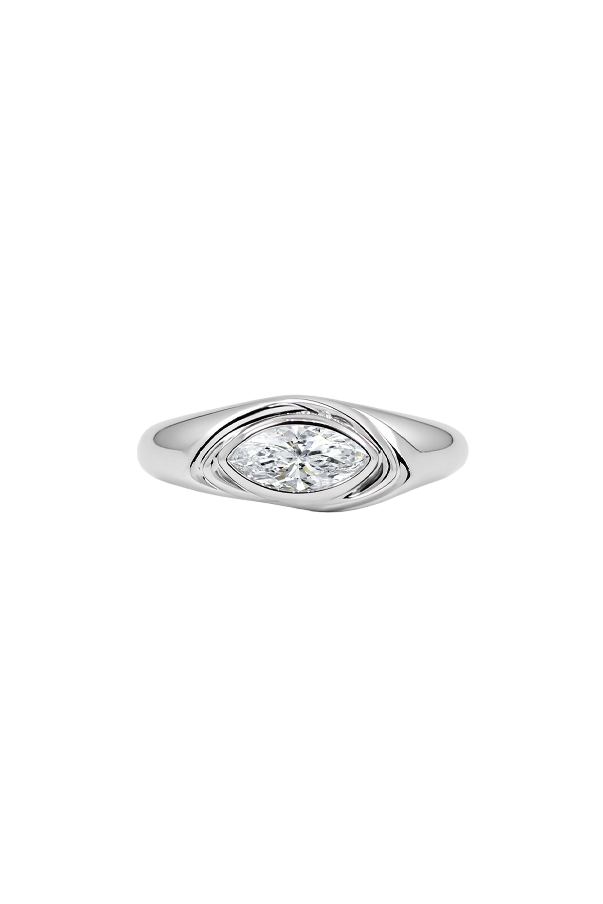 “Third Eye” Silver Sleeping Diamond Ring