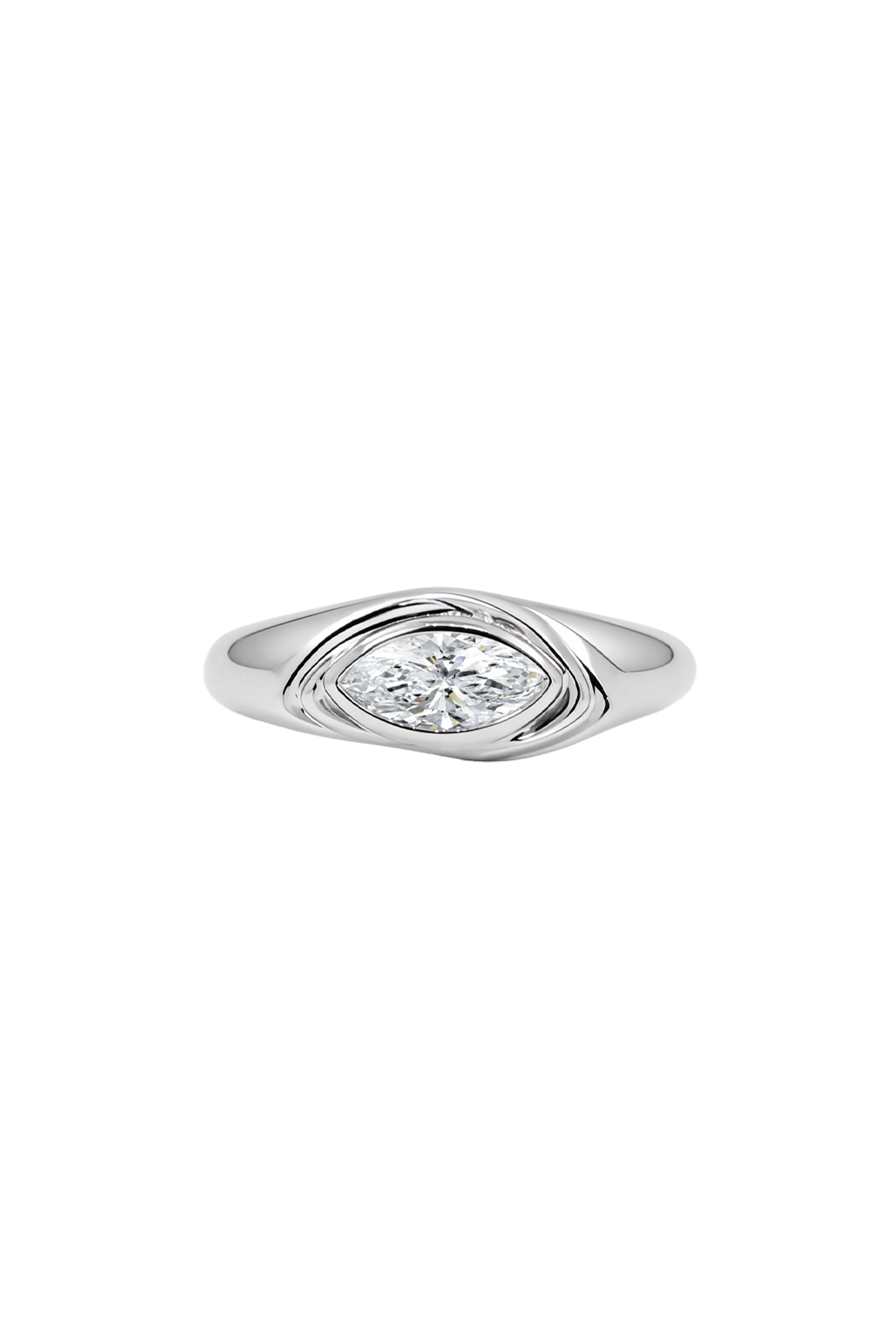 “Third Eye” Silver Sleeping Diamond Ring