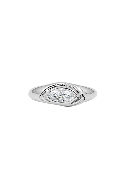 “Third Eye” Silver Sleeping Diamond Ring