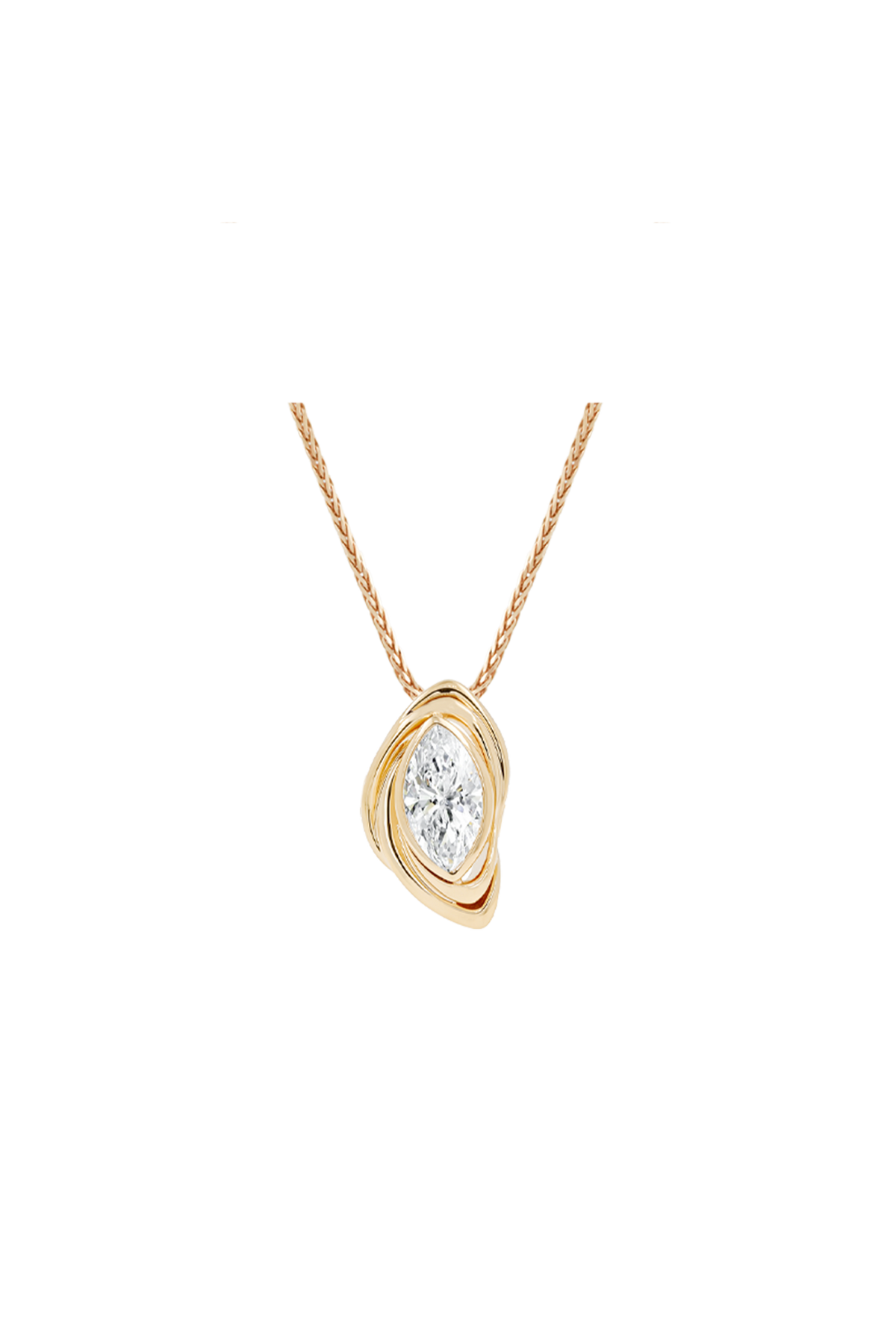 “Third Eye” 18k Diamond Pendant Necklace