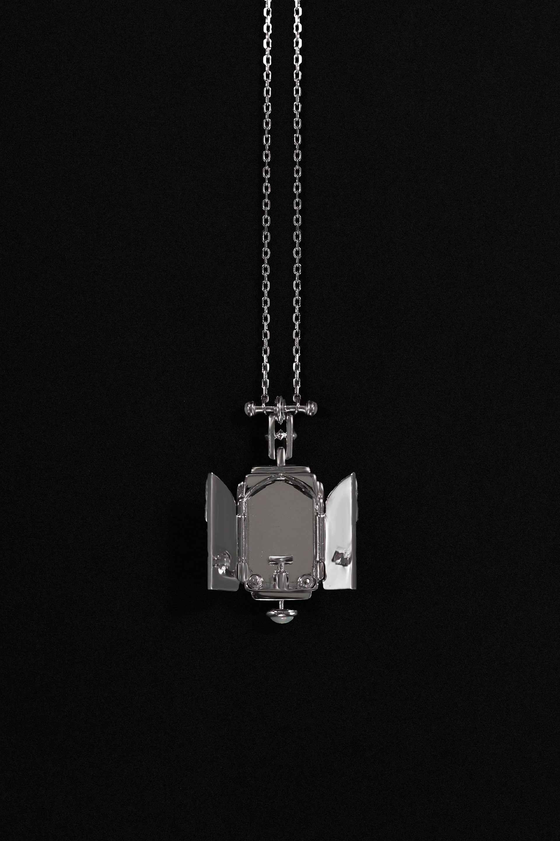 “Chamber” Silver Memory Locket Diamond Necklace
