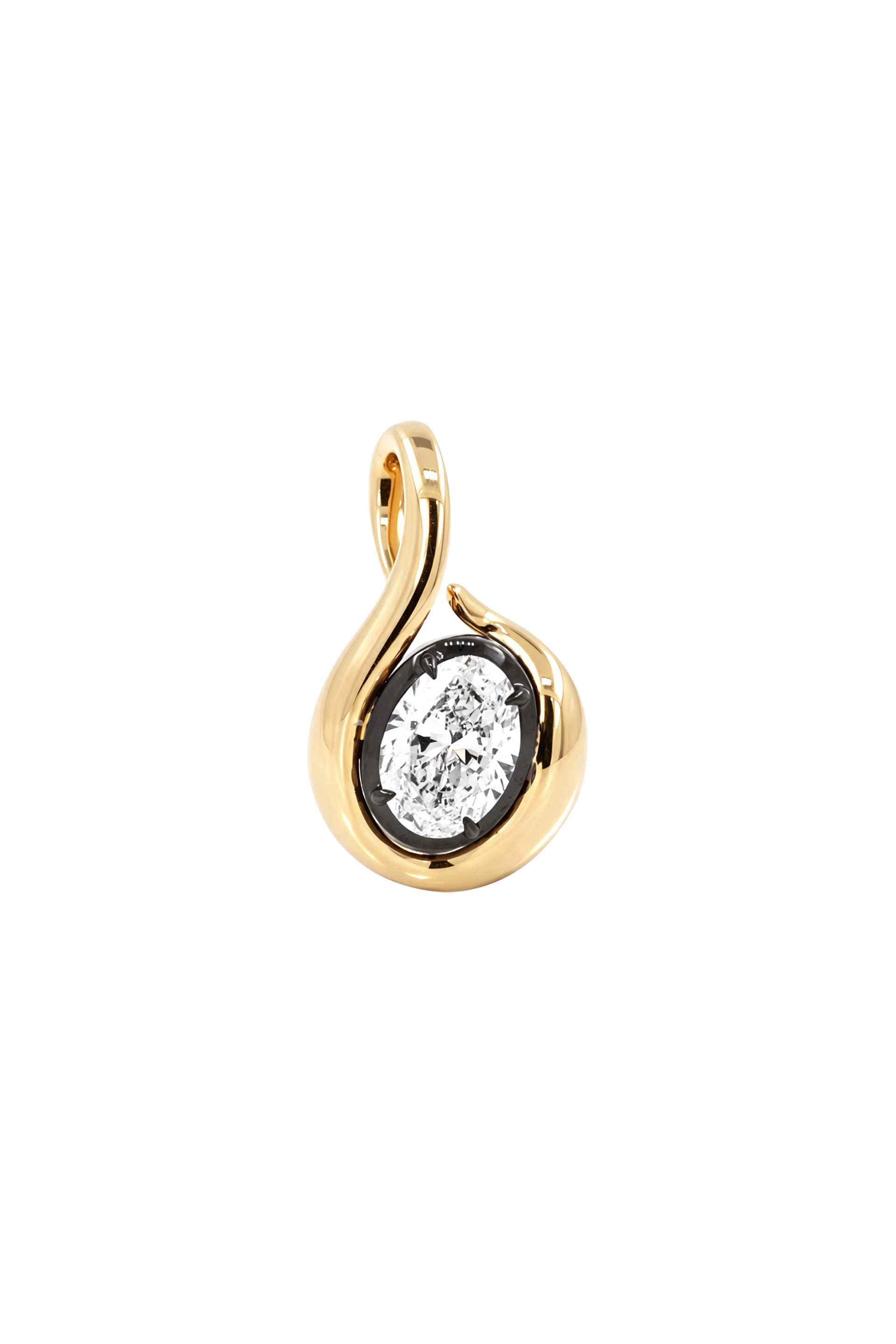 "MFE" Two-Tone 18k Quaver Diamond Pendant Necklace