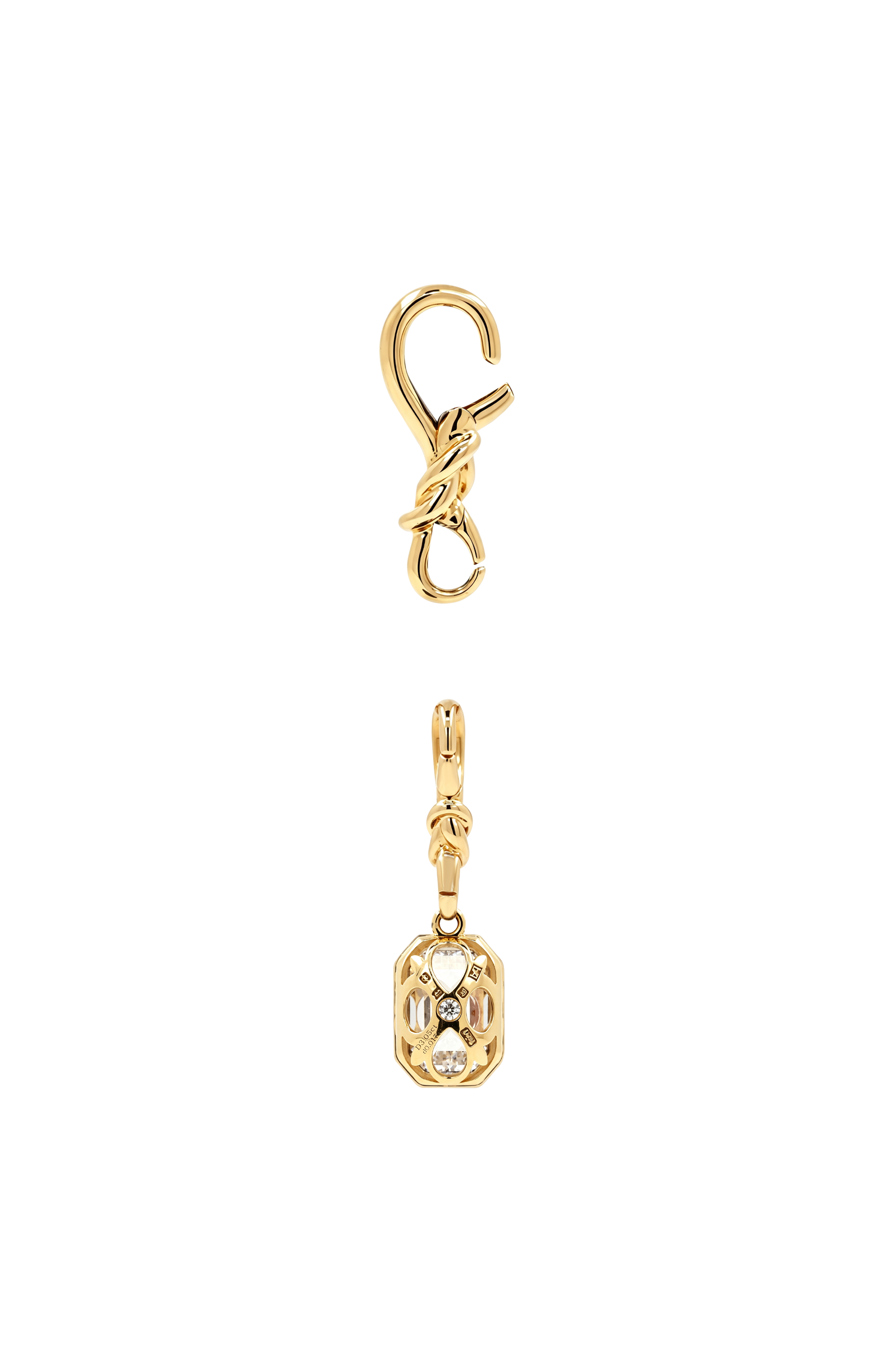 "Silk" Rose-Back Emearld Diamond Pendant Necklace