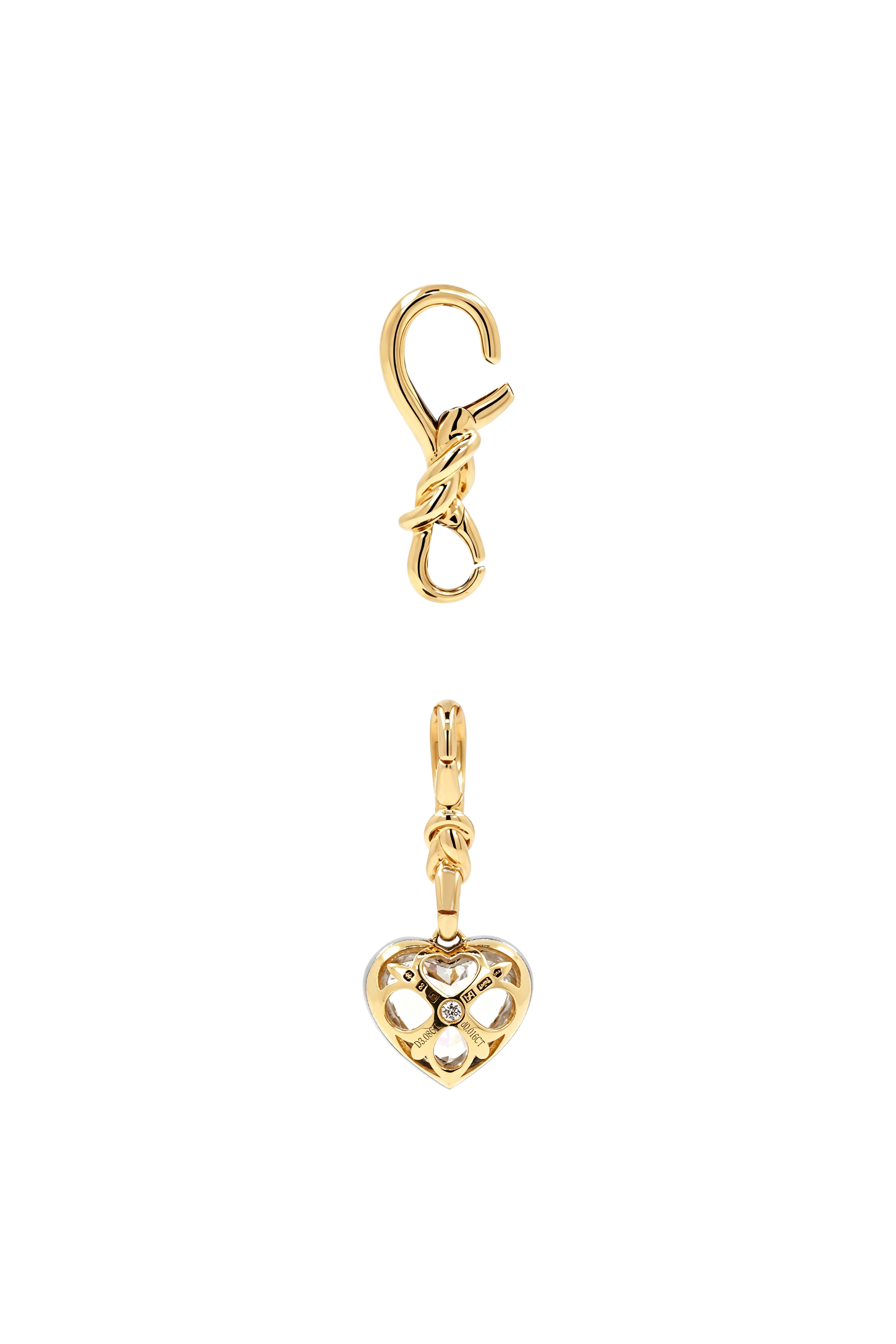 "Silk" Rose-Back Heart Diamond Pendant Necklace