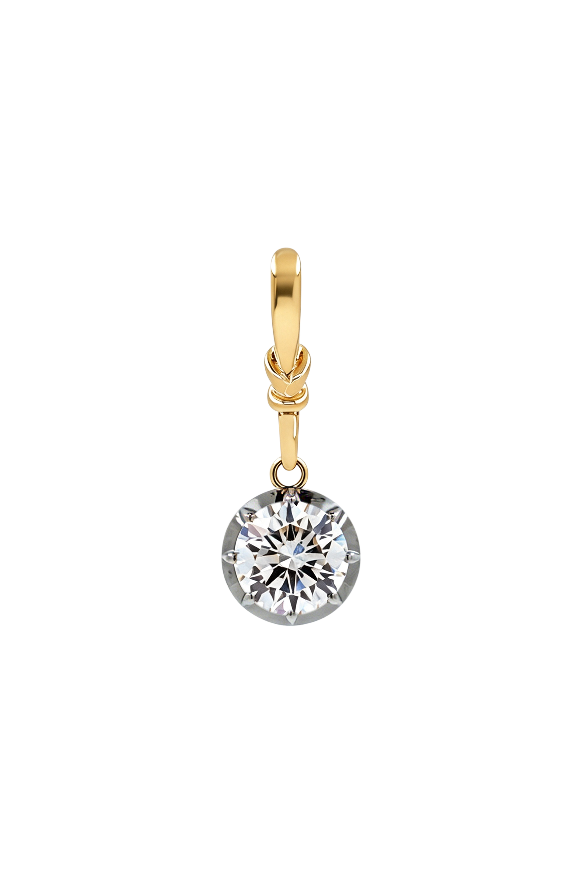 "Silk" Rose-Back Round Diamond Pendant Necklace
