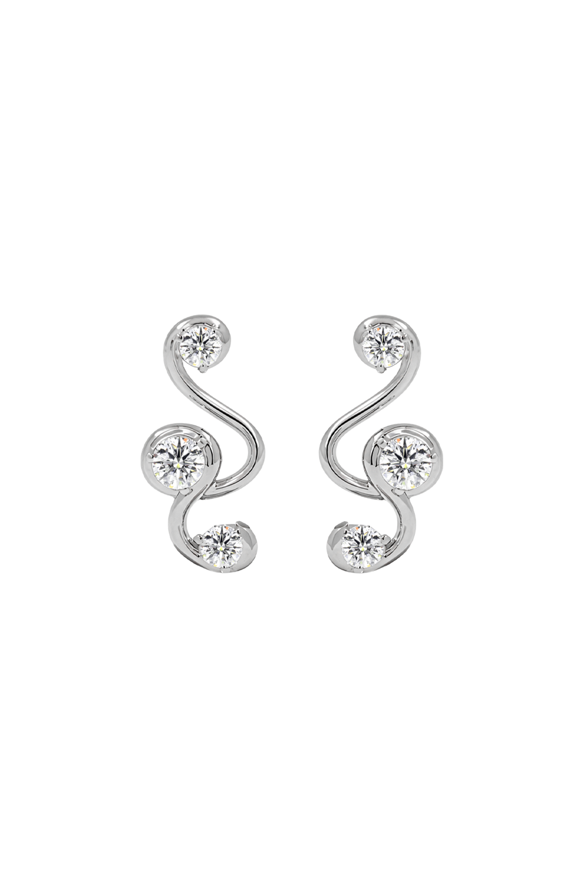 "MFE" Petite Silver Treble Earrings