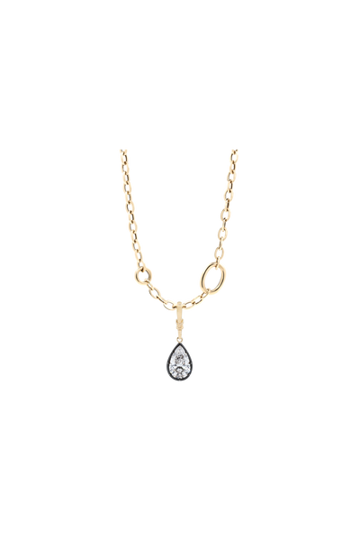 "Silk" Rose-Back Pear Diamond Pendant Necklace