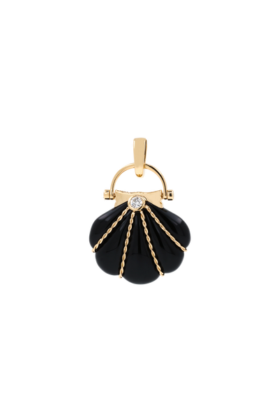 "Siren" Onyx & Diamond Cockle Necklace