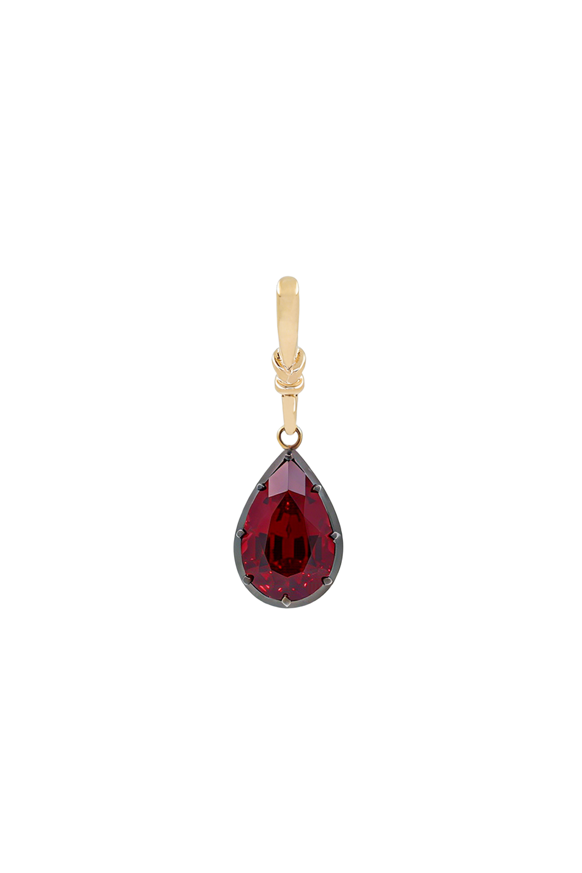 "Silk" Rose-Back Ruby Pear Necklace