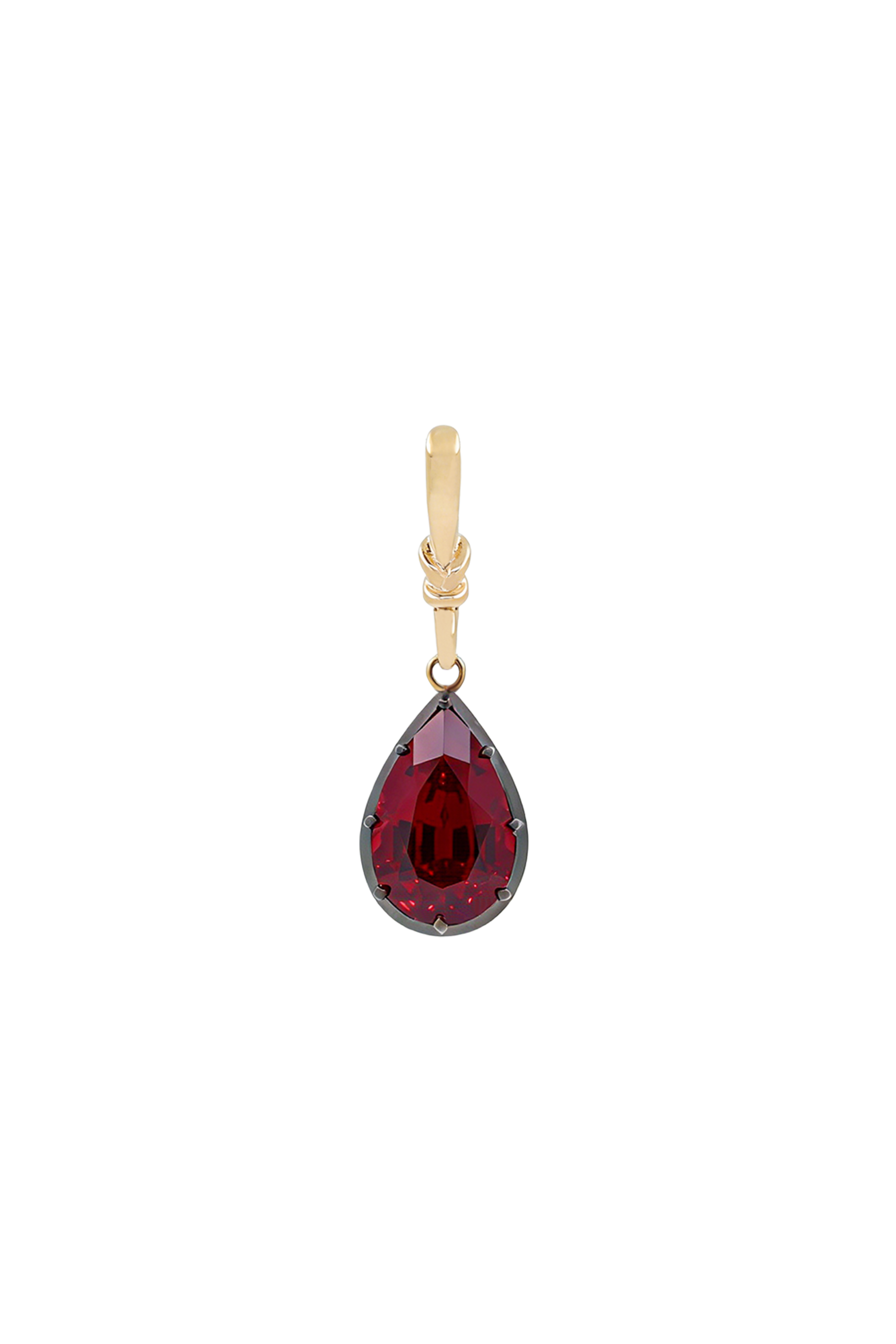 "Silk" Rose-Back Ruby Pear Necklace