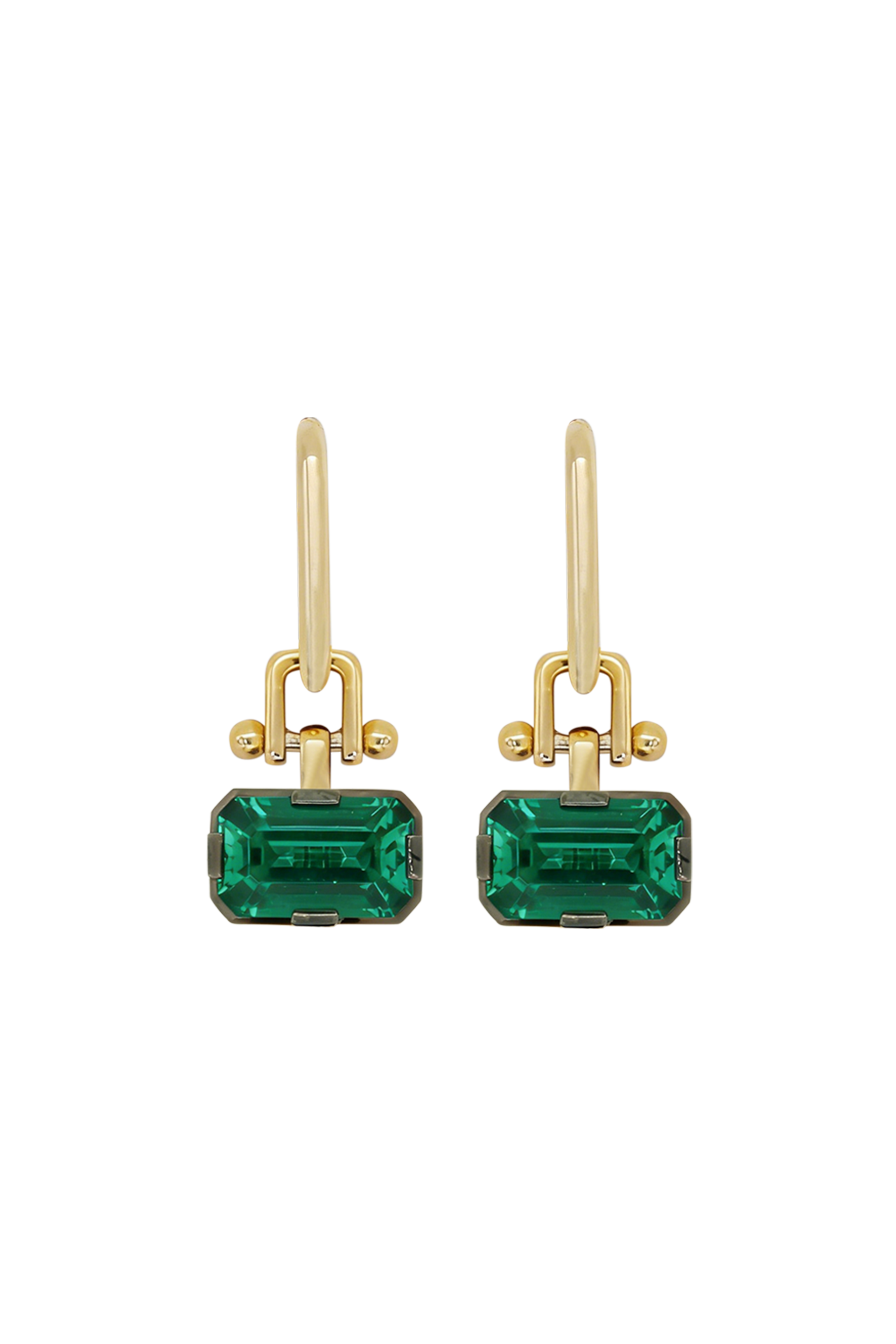 “Regency” Two-Tone Emerald Earrings