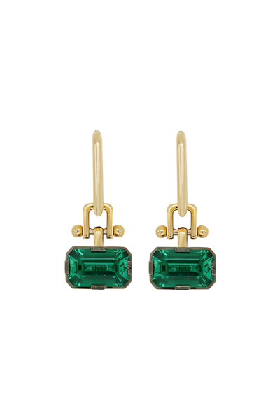 “Regency” Two-Tone Emerald Earrings