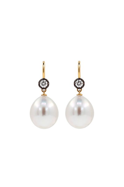 "Siren" Baroque Pearl & Diamond Earrings