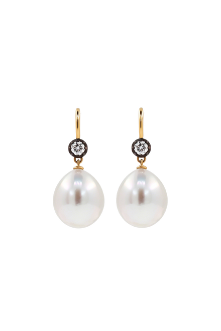 "Siren" Baroque Pearl & Diamond Earrings