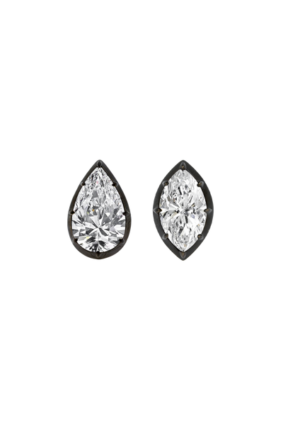 “Regency” Two-Tone Pear (1.48ct) Rose-Back Studs