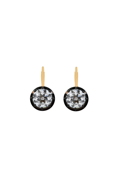 “Regency” Two-Tone Round (3ct each) Rose-Back Diamond Studs