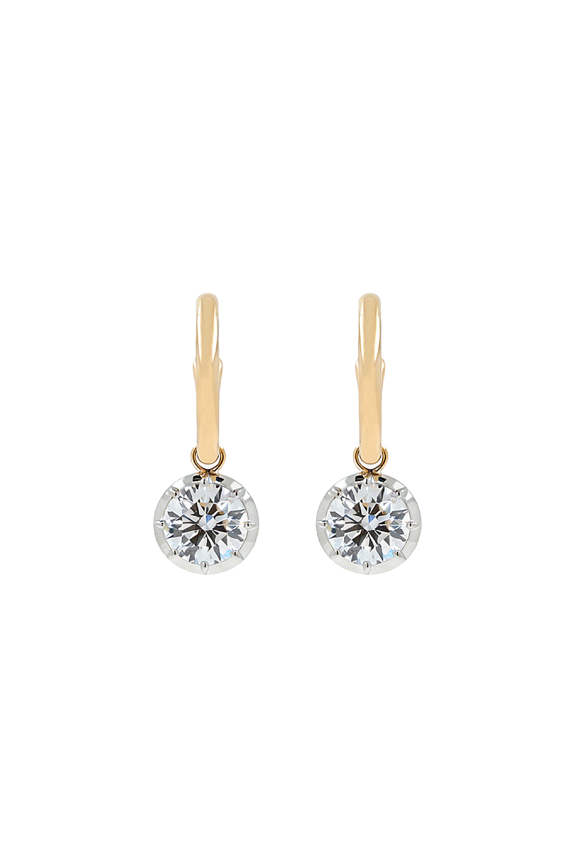 “Regency” Two-Tone Cushion Rose-Back Earrings
