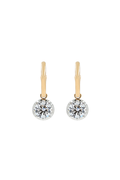 “Regency” Two-Tone Cushion Rose-Back Earrings