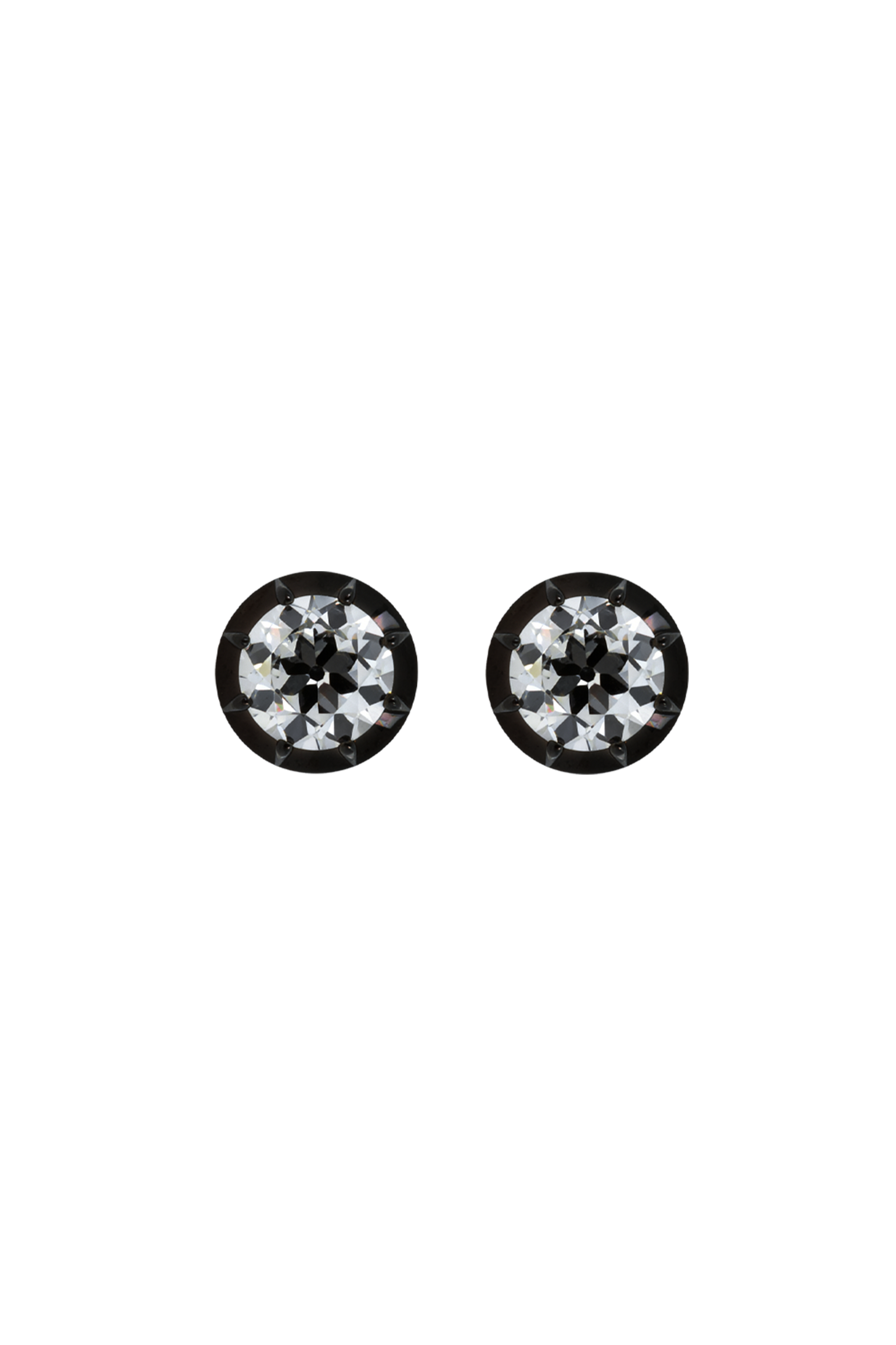 “Regency” Two-Tone Round (1ct) Rose-Back Studs