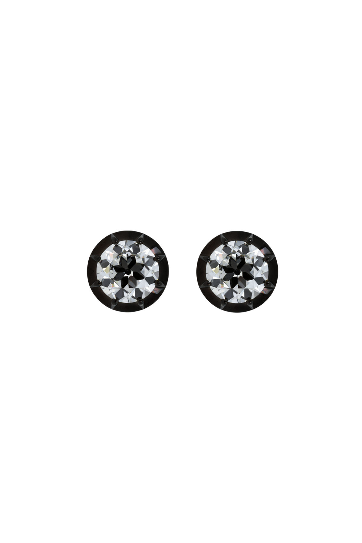 “Regency” Two-Tone Round (2ct each) Rose-Back Diamond Studs