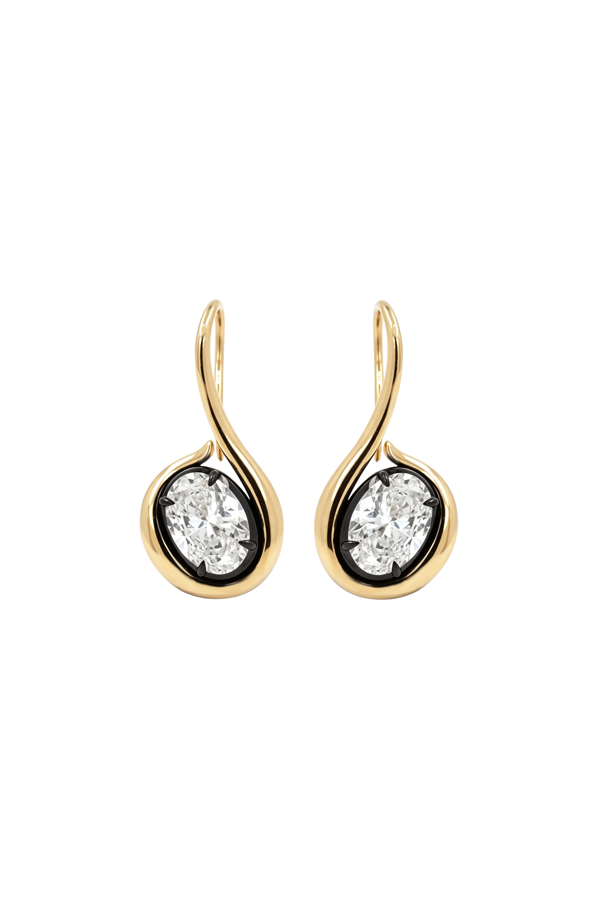 "MFE" Two-Tone Quaver Diamond Earrings