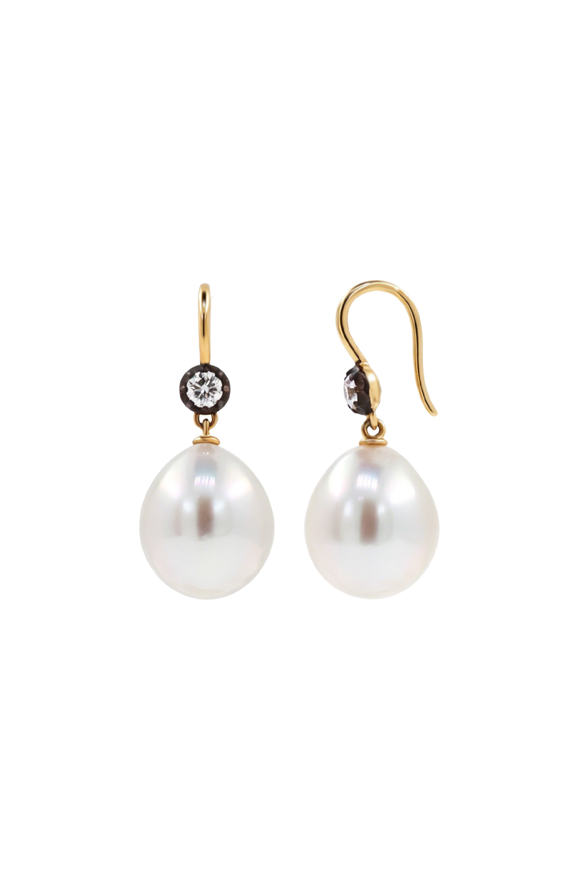 "Siren" Baroque Pearl & Diamond Earrings
