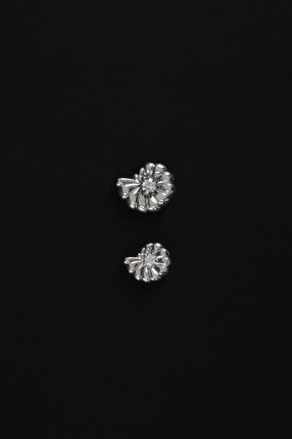 "Siren" Petite Silver Nautilus Diamond Pendant