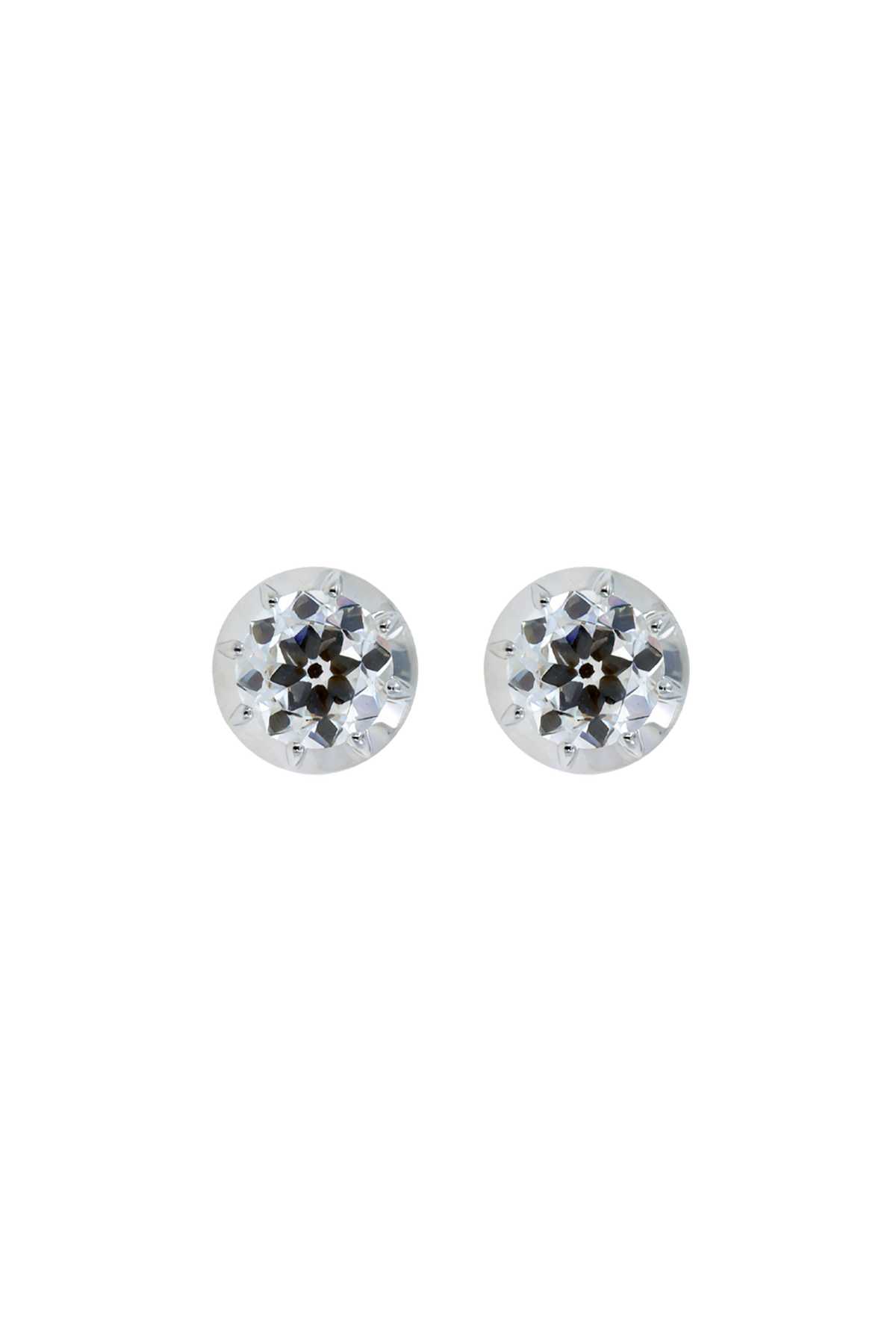 “Regency” Two-Tone Round (1ct) Rose-Back Studs