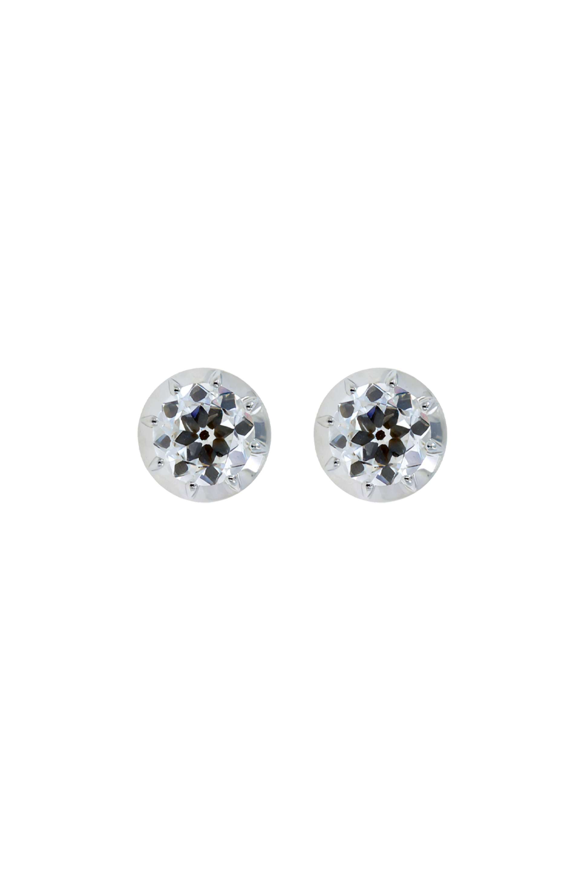“Regency” Two-Tone Round (1ct) Rose-Back Studs