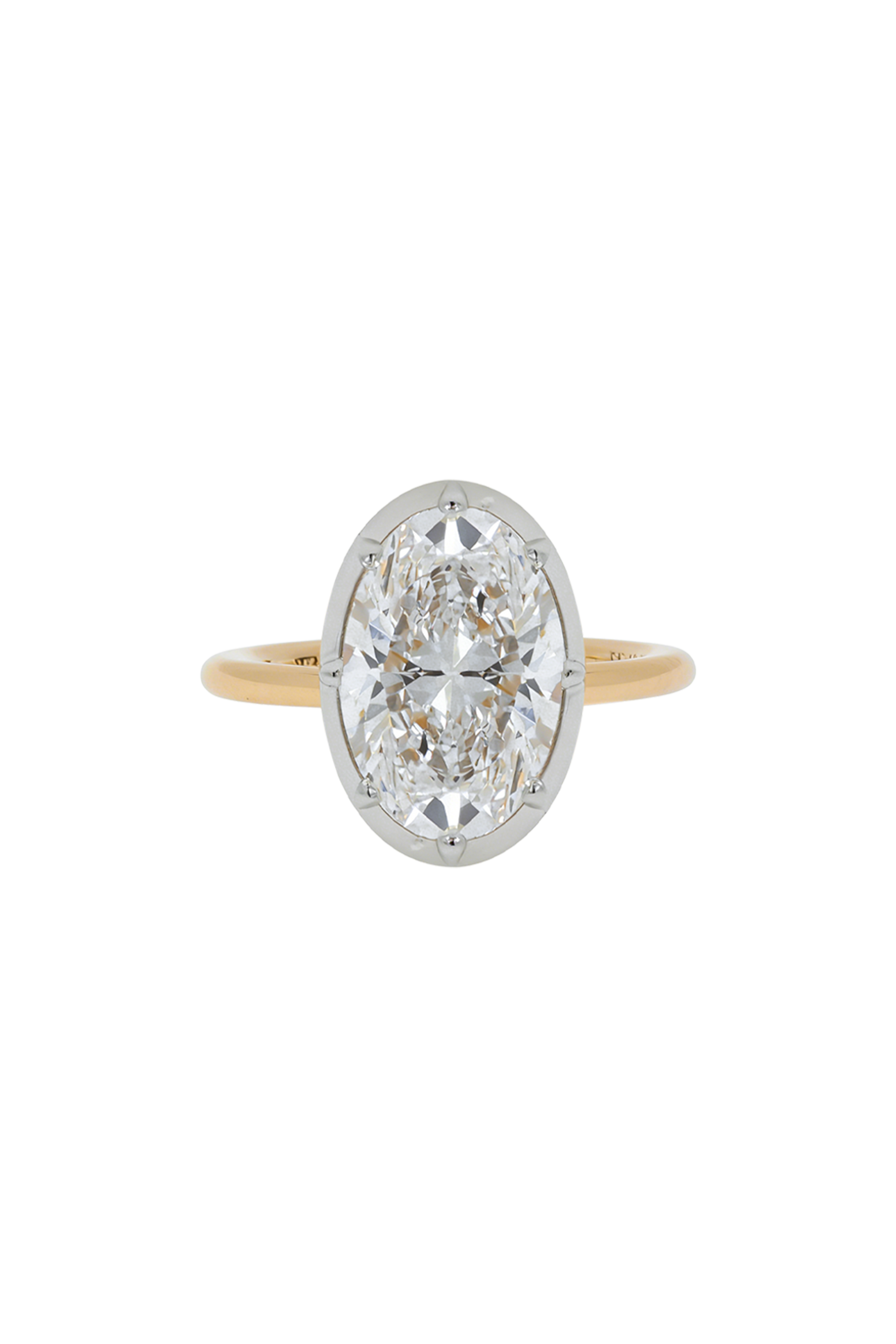 “Regency” Two-Tone Oval (8.01ct) Rose-Back Ring