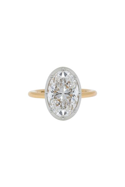 “Regency” Two-Tone Oval (8.01ct) Rose-Back Ring