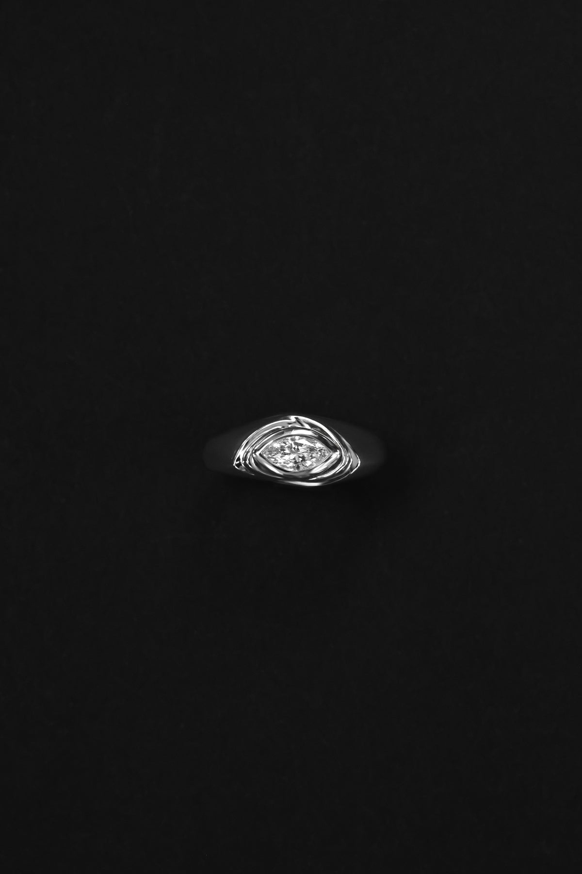 “Third Eye” Silver Sleeping Diamond Ring
