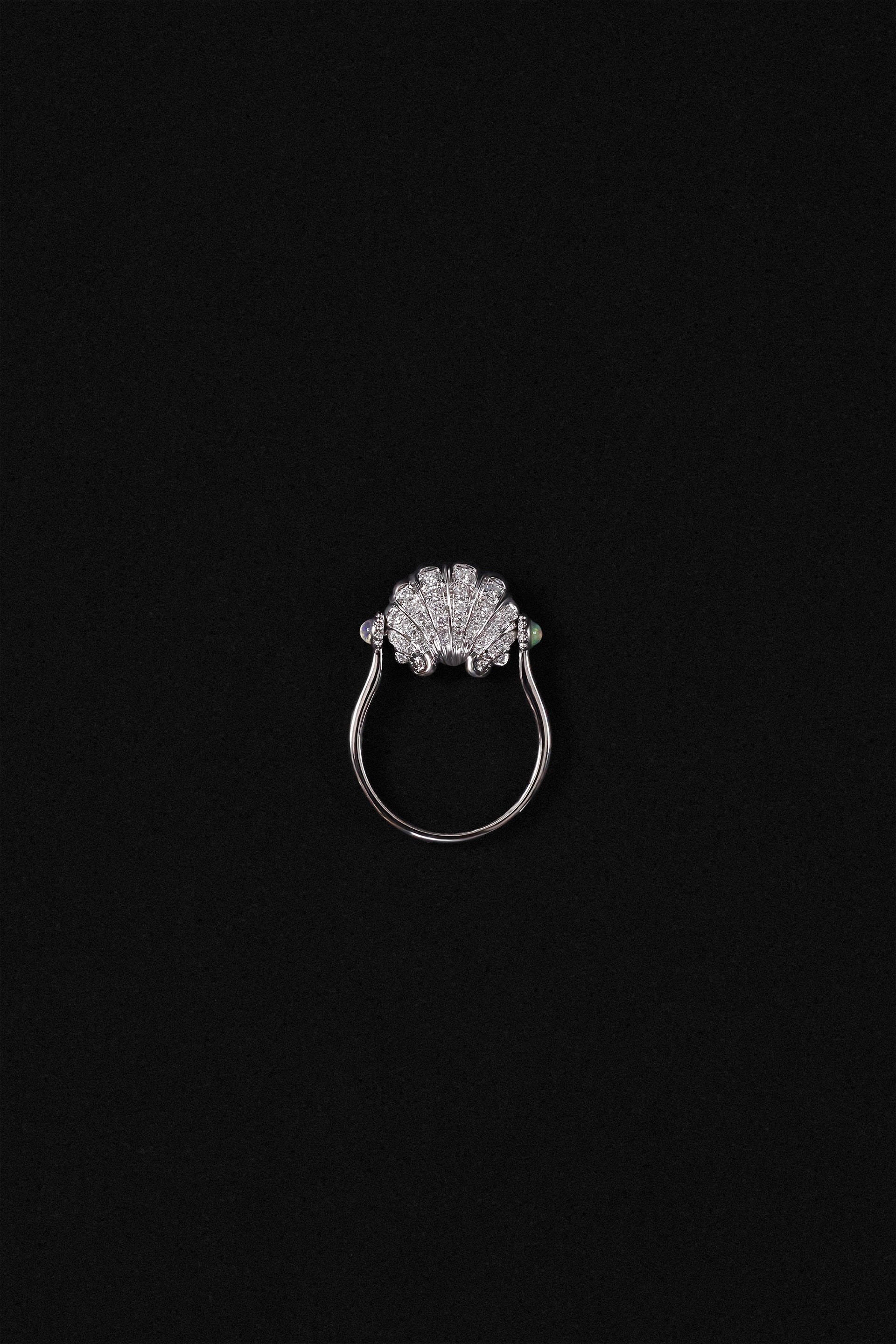 "Siren" Pavé Scallop Duality Ring原sku