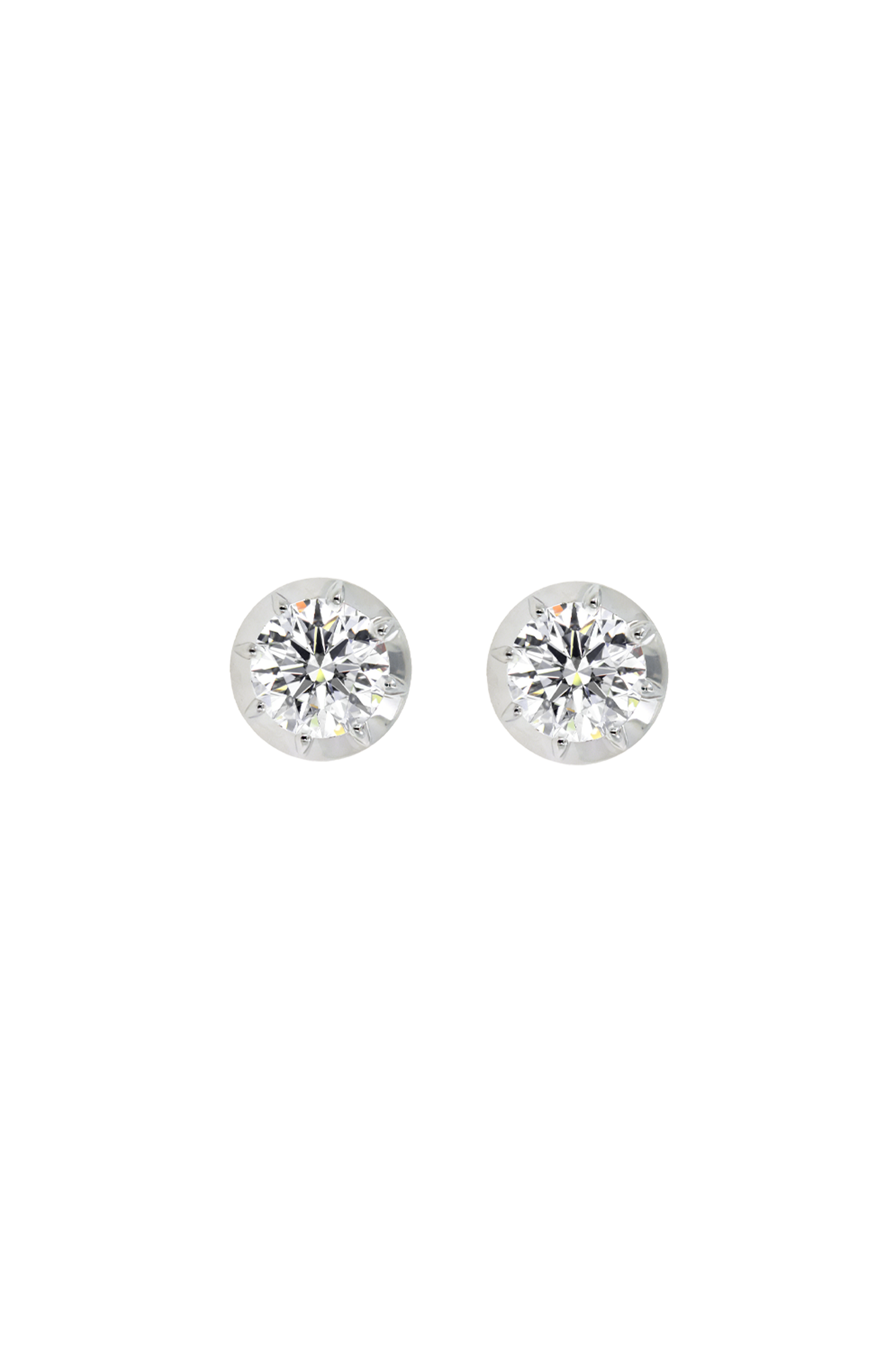 “Regency” Two-Tone Round (0.3ct) Rose-Back Studs