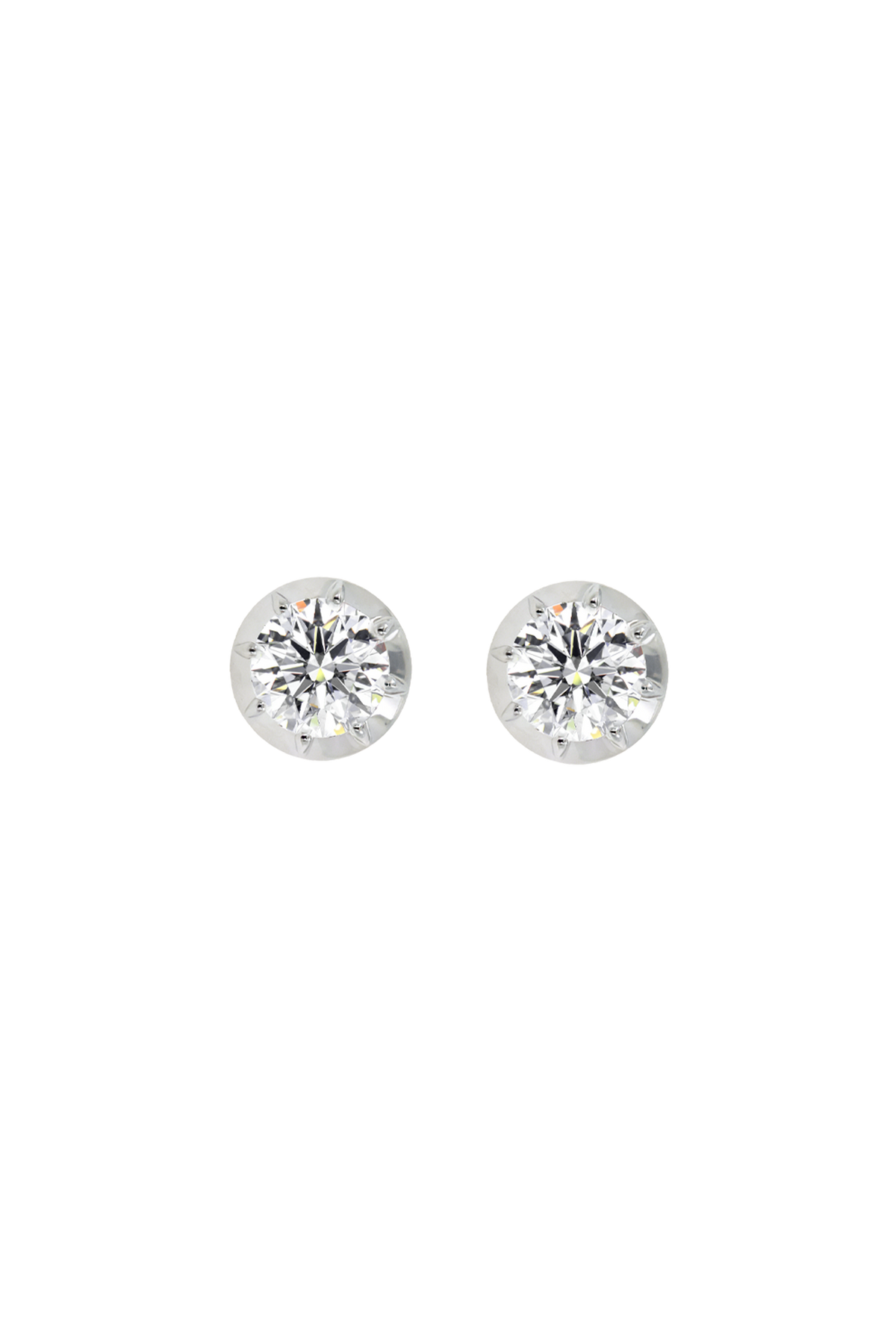 “Regency” Two-Tone Round (0.8ct) Rose-Back Studs