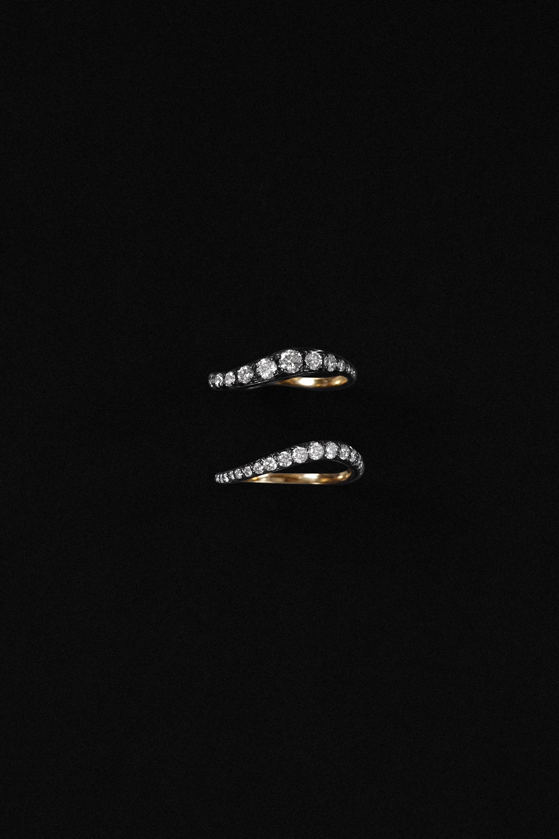 "Siren" Two-Tone Pavé Low Tide Band
