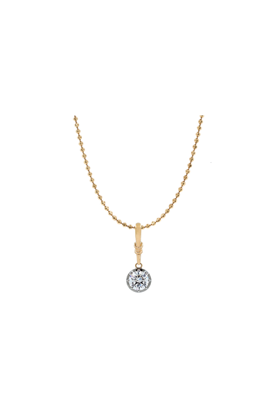 "Silk" Rose-Back Round Diamond Pendant Necklace