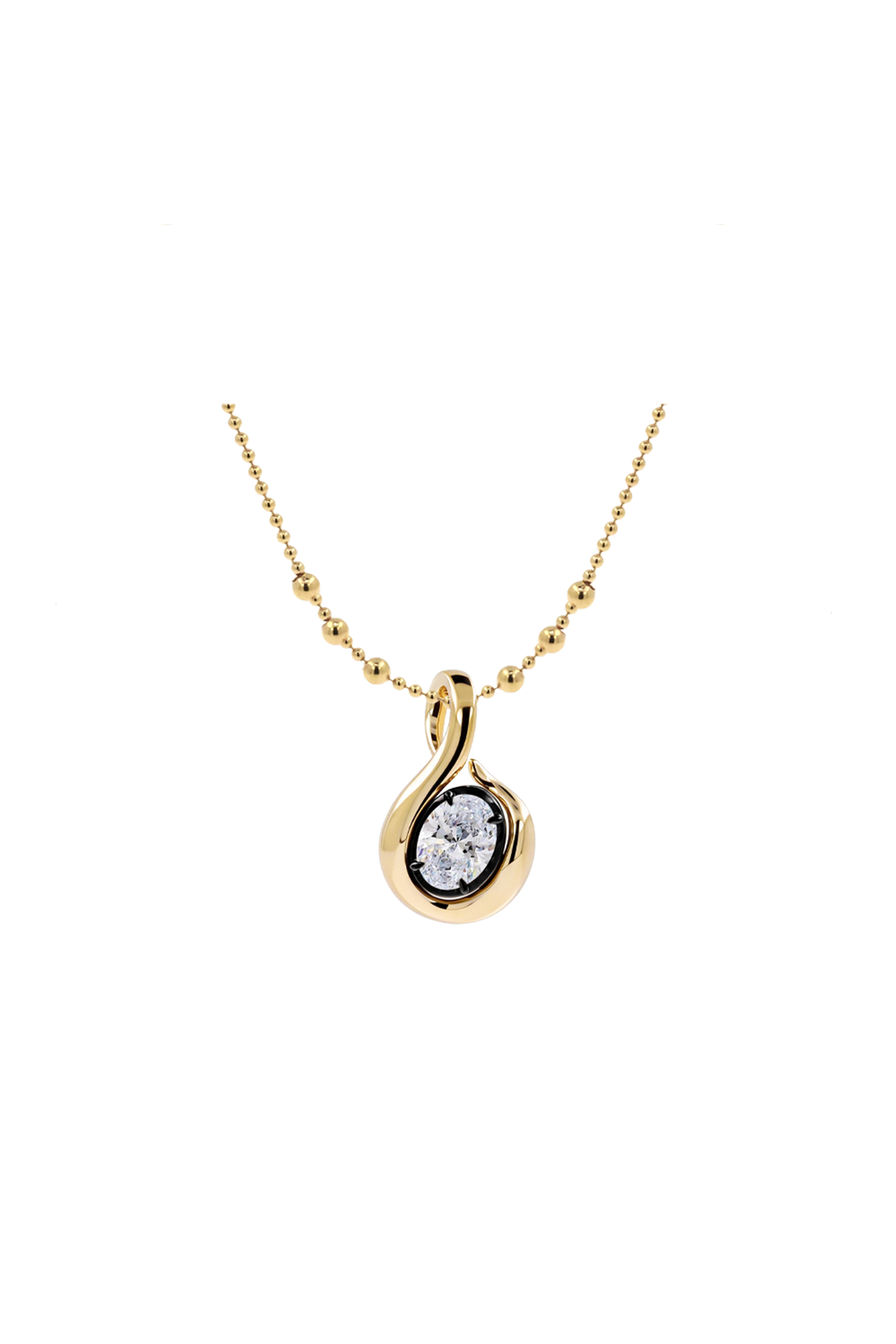 "MFE" Two-Tone 18k Quaver Diamond Pendant Necklace