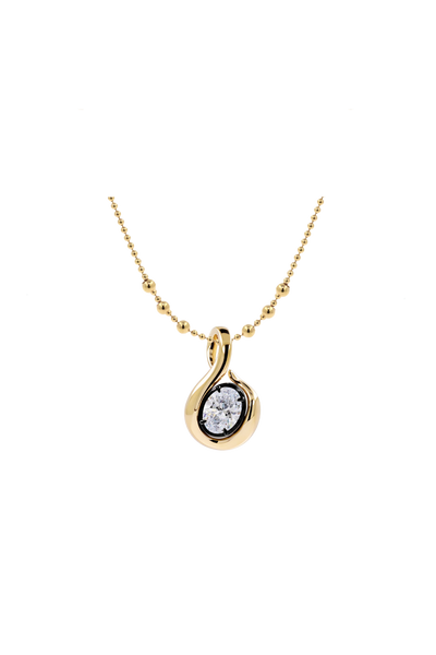 "MFE" Two-Tone 18k Quaver Diamond Pendant Necklace