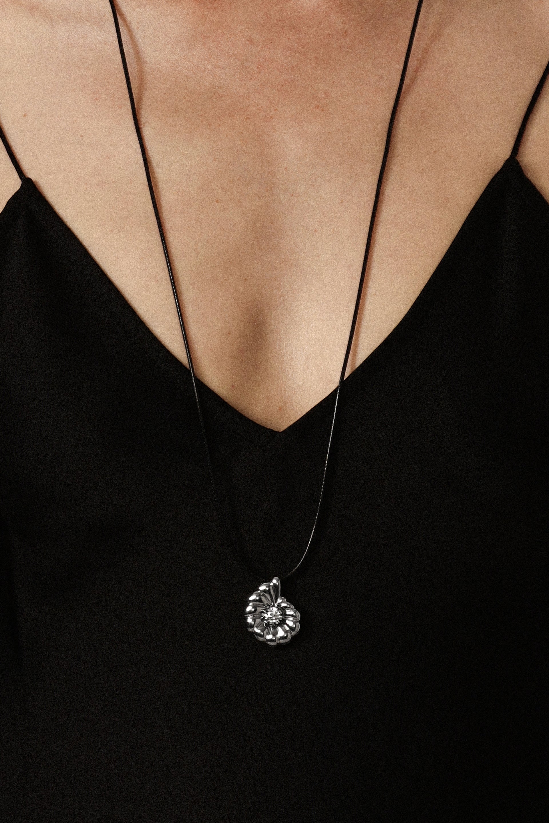 "Siren" Two-Tone Silver Nautilus Necklace, Classic