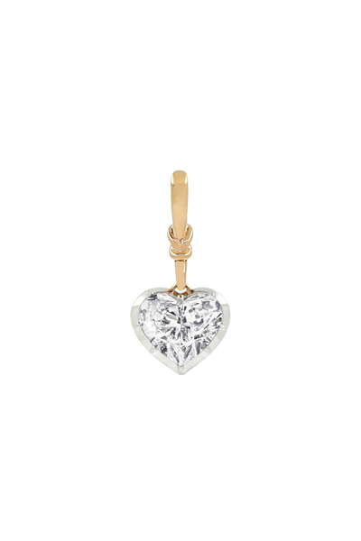 "Silk" Rose-Back Heart Diamond Necklace