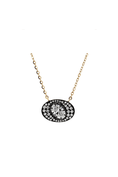 "MFE" Two-Tone Ronde Pendant