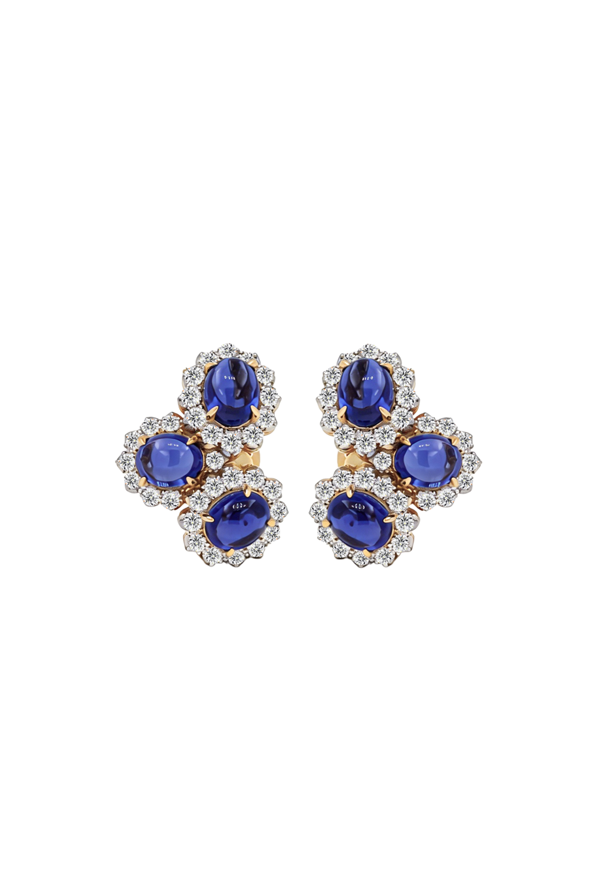 “Regency” Sapphire Cabochon Clip Earrings