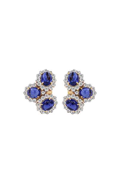 “Regency” Sapphire Cabochon Clip Earrings