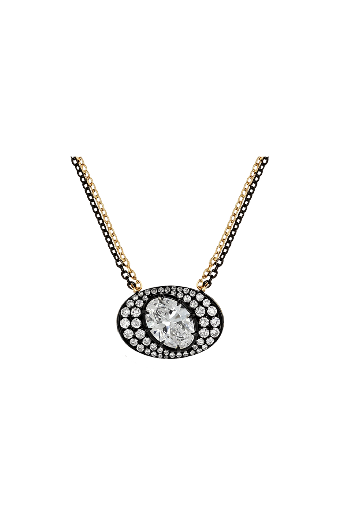 “MFE" Grande Two-Tone Double Chained Ronde Pendant