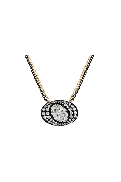 “MFE" Grande Two-Tone Double Chained Ronde Pendant