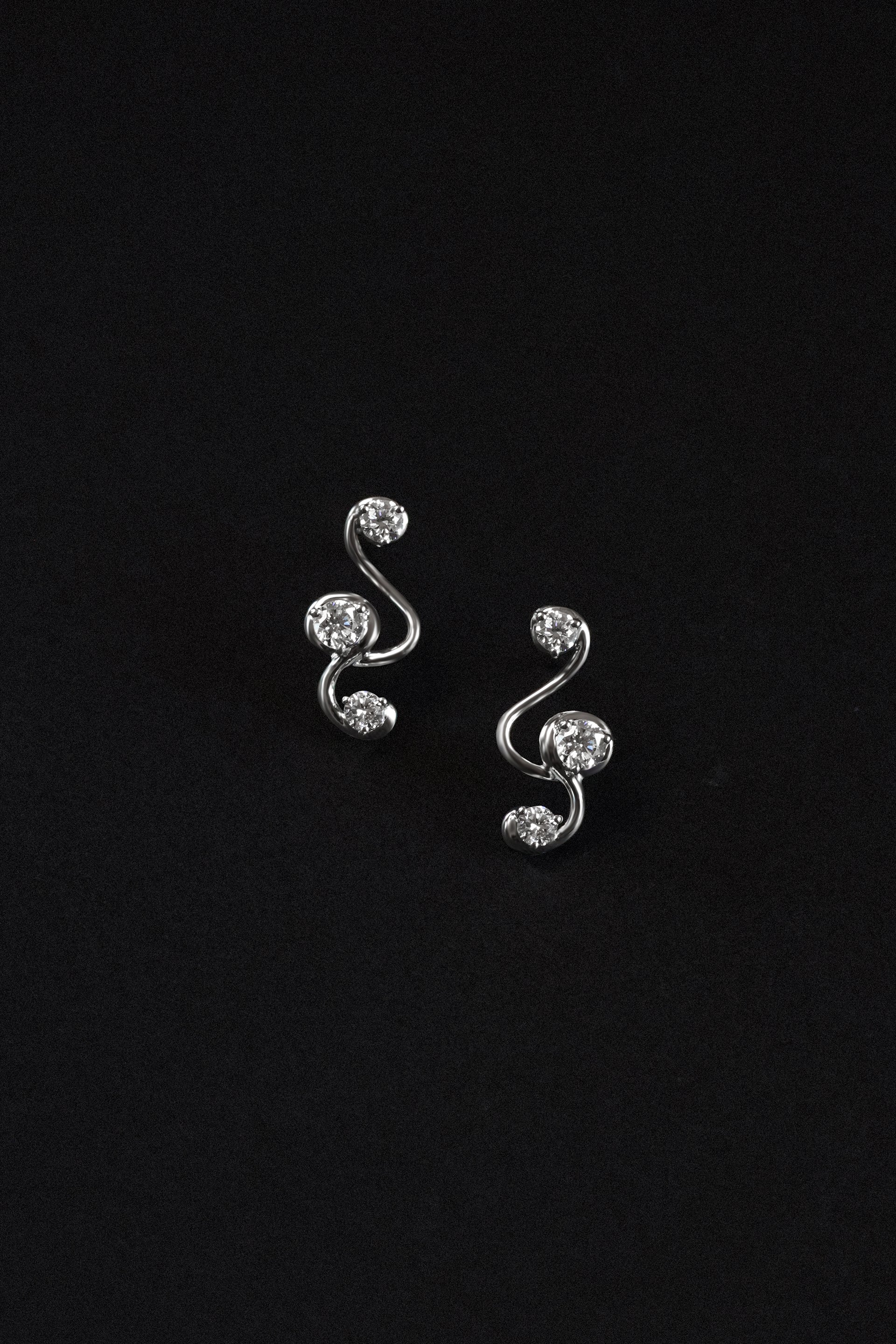 "MFE" Petite Silver Treble Earrings