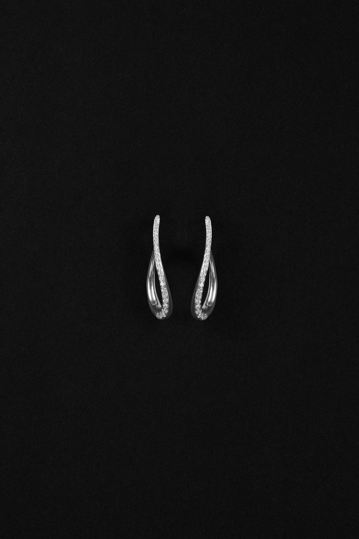 "Siren" Silver Pavé Beckon Diamond Earrings