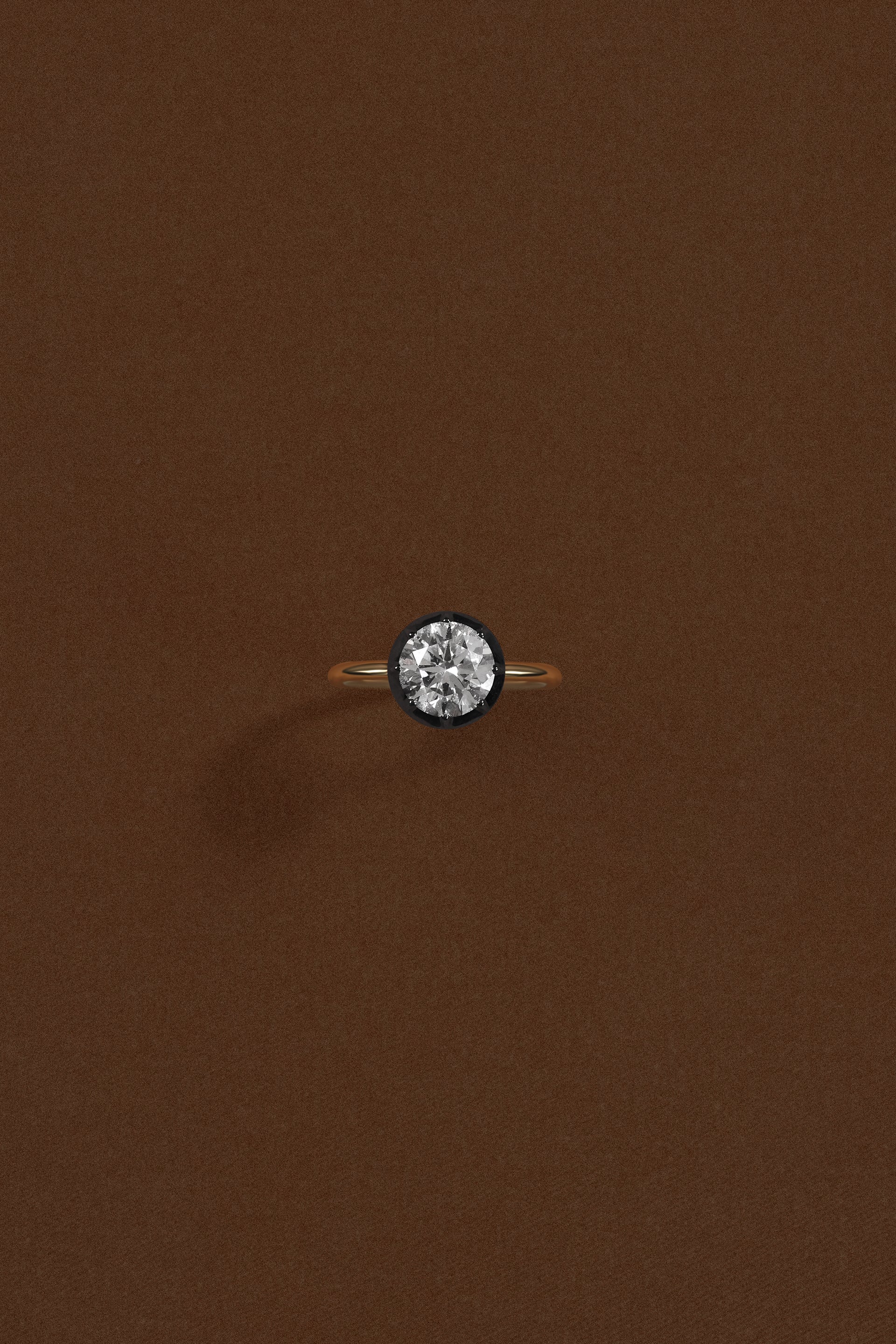 “Regency” Two-Tone Round (3ct) Rose-Back Diamond Ring